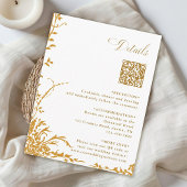 Amber Botanical Wedding QR Code Details  Informatiekaartje