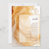 Amber Brandy Abstract Ink Wedding Menu ID1089 (Voorkant)