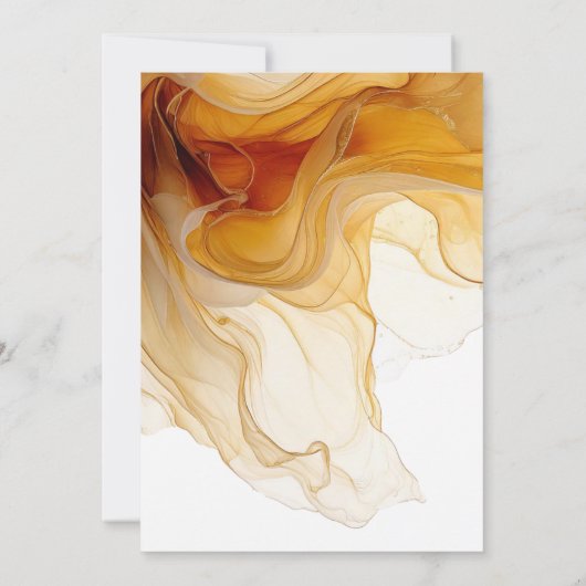 Amber Brandy Abstract Ink Wedding Menu ID1089 (Achterkant)