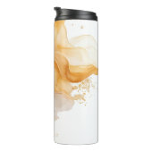 Amber Brandy Abstract Ink Wedding Party ID1089 Thermosbeker (Geroteerd rechts)