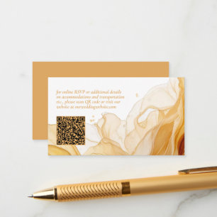 Amber Brandy Abstract Ink Wedding Website ID1089 Informatiekaartje