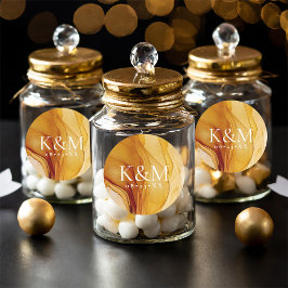 Amber Brandy Abstracte bruiloft ID1089 Ronde Sticker