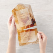 Amber Brandy Abstracte Ink Wedding ID1089 All In One Uitnodiging (Afscheurbaar)