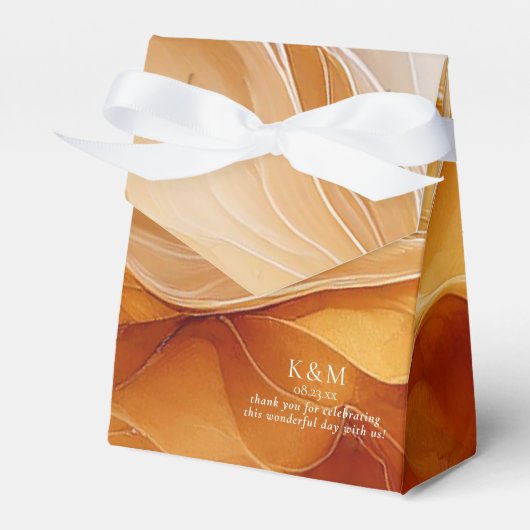 Amber Brandy Abstracte Ink Wedding ID1089 Bedankdoosjes (Voorkant Zijde)