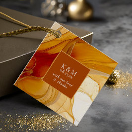 Amber Brandy Abstracte Ink Wedding ID1089 Bedankjes Labels