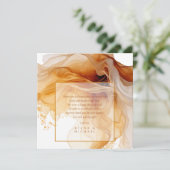 Amber Brandy Abstracte Ink Wedding ID1089 Bedankkaart (Staand voorkant)