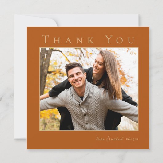 Amber Brandy Abstracte Ink Wedding ID1089 Bedankkaart (Achterkant)