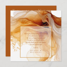Amber Brandy Abstracte Ink Wedding ID1089 Bedankkaart