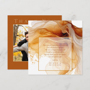 Amber Brandy Abstracte Ink Wedding ID1089 Bedankkaart
