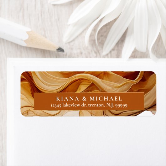 Amber Brandy Abstracte Ink Wedding ID1089 Etiket (Insitu)