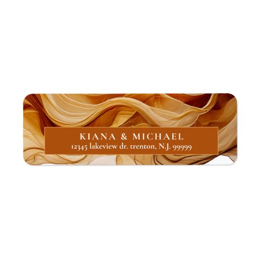 Amber Brandy Abstracte Ink Wedding ID1089 Etiket (Voorkant)