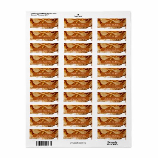 Amber Brandy Abstracte Ink Wedding ID1089 Etiket (Full Sheet)