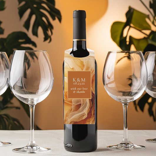 Amber Brandy Abstracte Ink Wedding ID1089 Flessenhanger