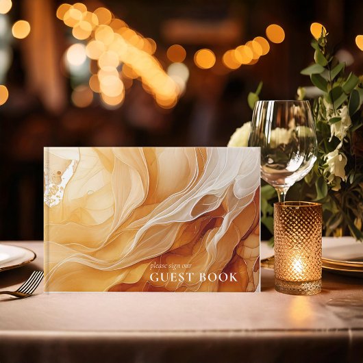 Amber Brandy Abstracte Ink Wedding ID1089 Gastenboek