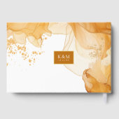 Amber Brandy Abstracte Ink Wedding ID1089 Gastenboek (Achterkant)