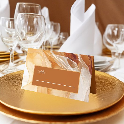 Amber Brandy Abstracte Ink Wedding ID1089 Plaatskaartje