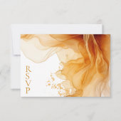 Amber Brandy Abstracte Ink Wedding ID1089 RSVP Kaartje (Voorkant)