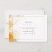 Amber Brandy Abstracte Ink Wedding ID1089 RSVP Kaartje (Achterkant)