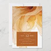 Amber Brandy Abstracte Ink Wedding ID1089 Save The Date (Voorkant)