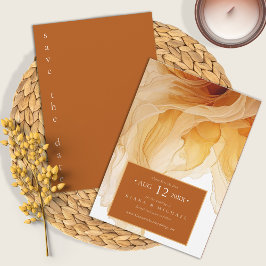 Amber Brandy Abstracte Ink Wedding ID1089 Save The Date