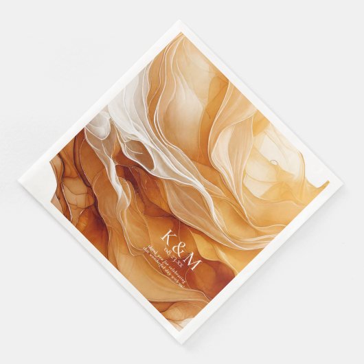 Amber Brandy Abstracte Ink Wedding ID1089 Servet (Hoek)