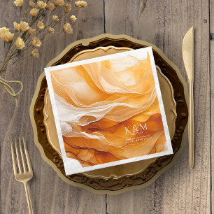 Amber Brandy Abstracte Ink Wedding ID1089 Servet