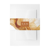 Amber Brandy Abstracte Ink Wedding ID1089 Uitnodigingen Wikkel (Voorkant Voorbeeld)