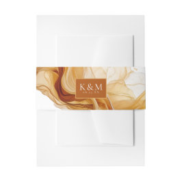 Amber Brandy Abstracte Ink Wedding ID1089 Uitnodigingen Wikkel