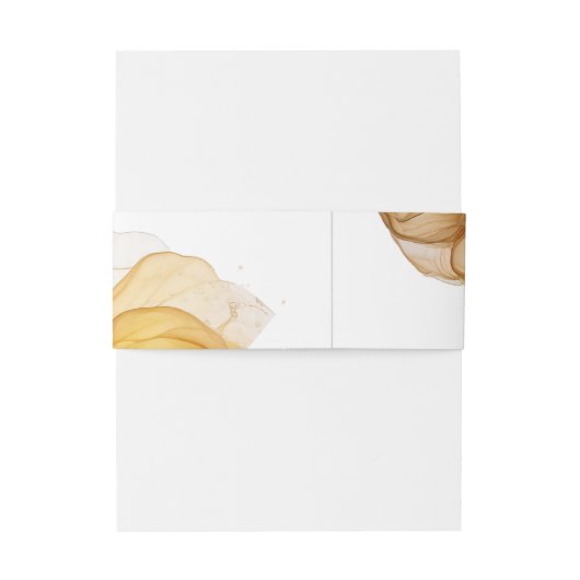 Amber Brandy Abstracte Ink Wedding ID1089 Uitnodigingen Wikkel (Achterkant Voorbeeld)