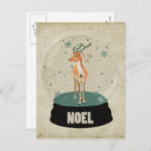 Amber Buck Noel Snowglobe Briefkaart (Voorkant / Achterkant)