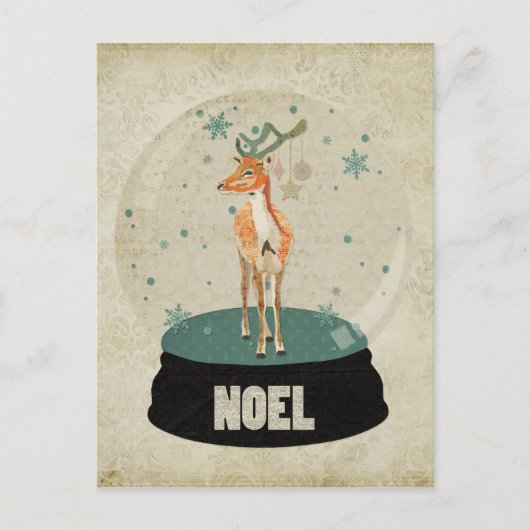 Amber Buck Noel Snowglobe Briefkaart (Voorkant)
