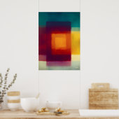 Amber Crimson Color Field Abstract Modern Wall Art Poster (Keuken)