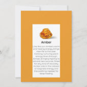 Amber Crystal Betekenis Sieraden Display Kaart Lab (Voorkant)