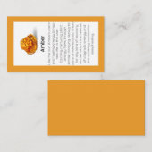 Amber Crystal Betekenis Sieraden Display Kaart Visitekaartje (Voorkant / Achterkant)