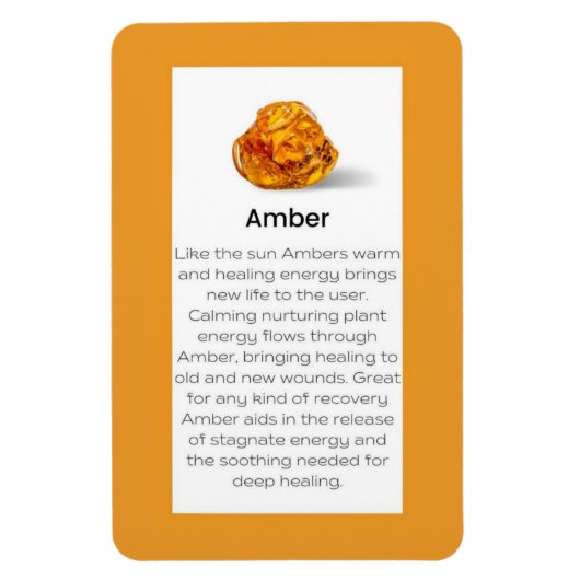 Amber Crystal Betekenis Sieraden Edelsteen Teken Magneet (Verticaal)