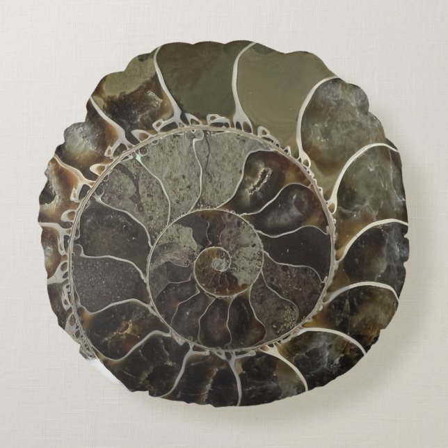 Amber Crystal Nautilus Shell Kussen (Voorkant)