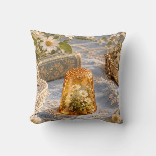 Amber Daisy Thimble Vintage Naai Tuin Kussen