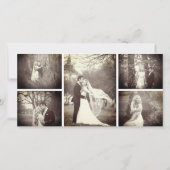 Amber  Damask Floral Flourish Photo Wedding Bedankkaart (Achterkant)