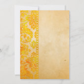  Amber Damask Lace Wedding Kaart (Achterkant)