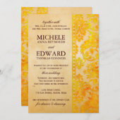  Amber Damask Lace Wedding Kaart (Voorkant / Achterkant)