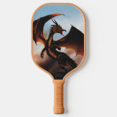 Amber Dragon fantasie Pickleball Paddle (Voorkant)