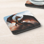 Amber Dragon Fantasy Drankjes Onderzetter (Linkerzijde)