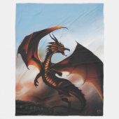 Amber Dragon Fantasy Fleece Deken (Voorkant)