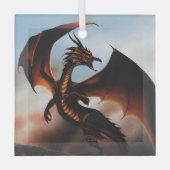 Amber Dragon Fantasy Glas Ornament (Voorkant)
