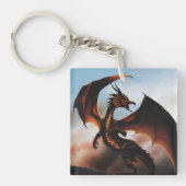 Amber Dragon Fantasy Sleutelhanger (Voorkant)