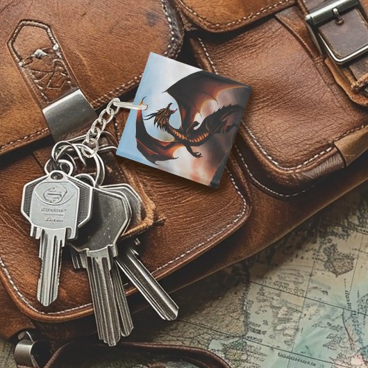 Amber Dragon Fantasy Sleutelhanger