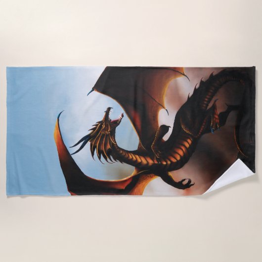 Amber Dragon Fantasy Strandlaken (Voorkant)