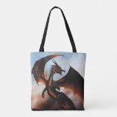 Amber Dragon Fantasy Tote Bag (Achterkant)