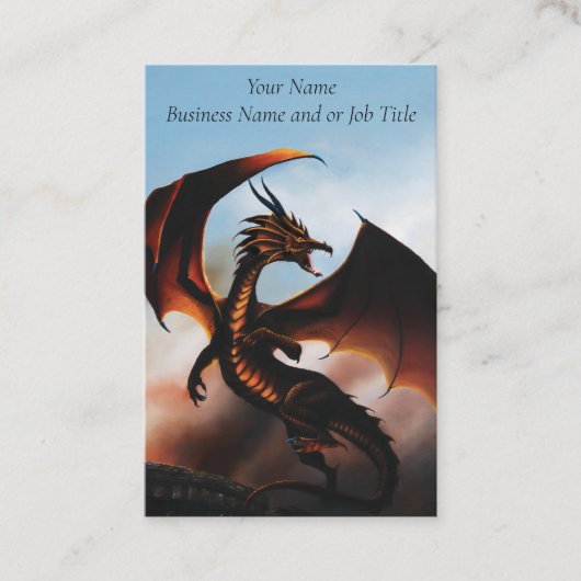 Amber Dragon Fantasy Visitekaartje (Voorkant)