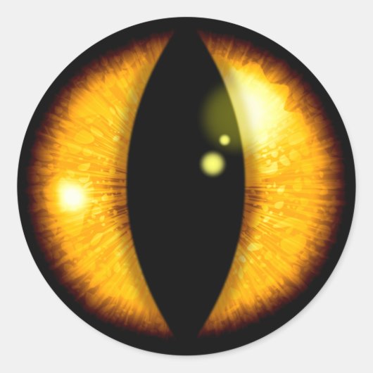 Amber Dragons Eye Ronde Sticker (Voorkant)